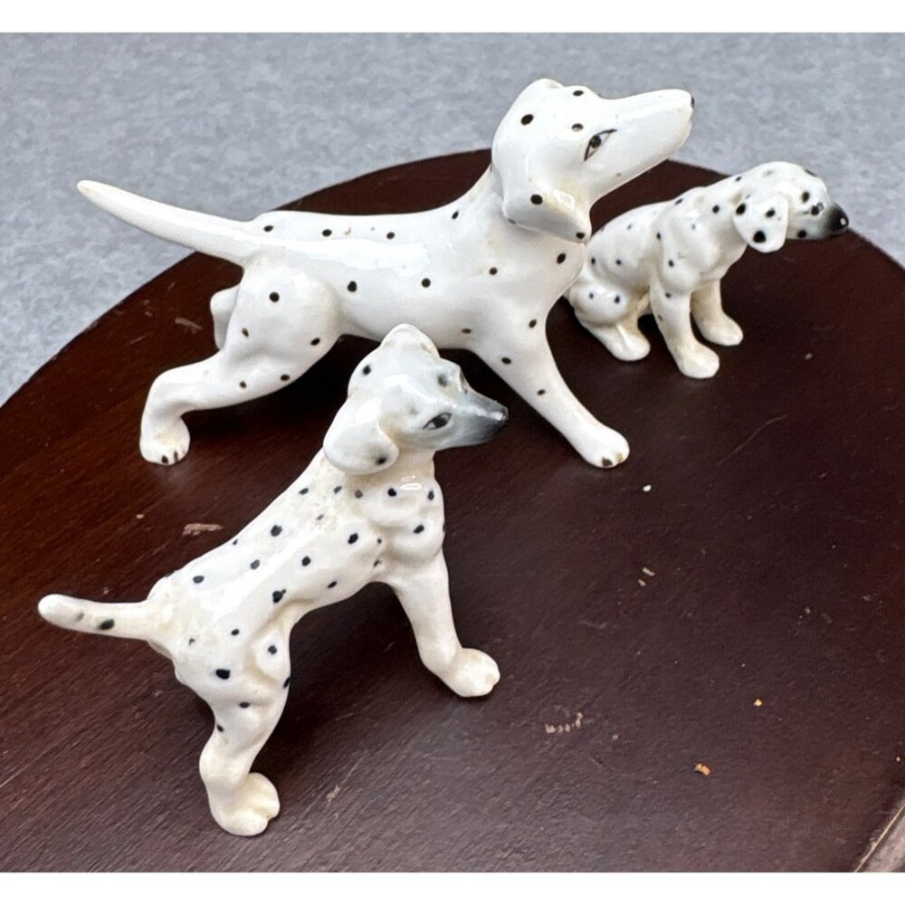 Vintage Dalmatian Bone China Figurine Set of 3